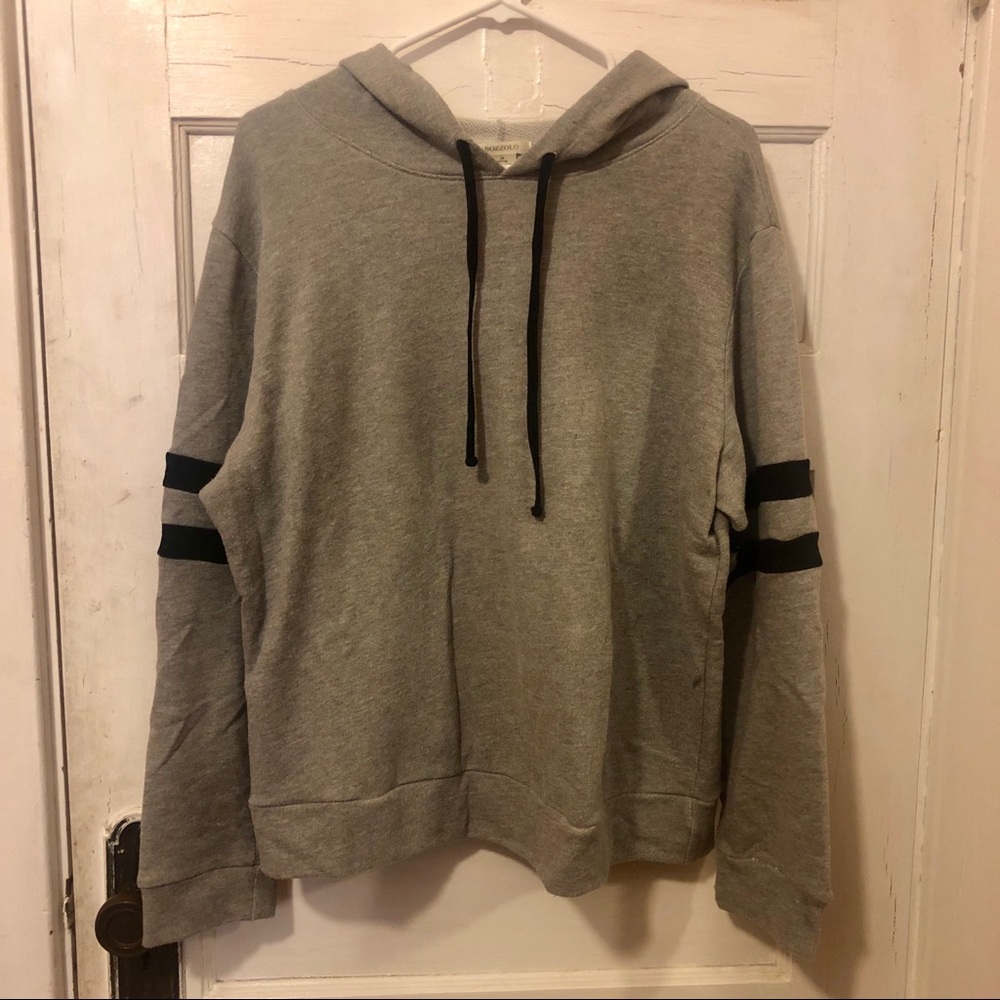 Grey Hoodie w/ Stripes